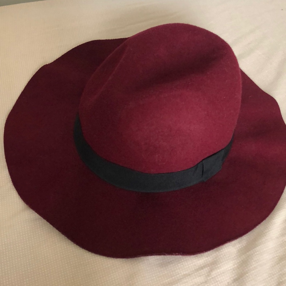 New Burgundy Wool Fedora Hat - Picture 8 of 15